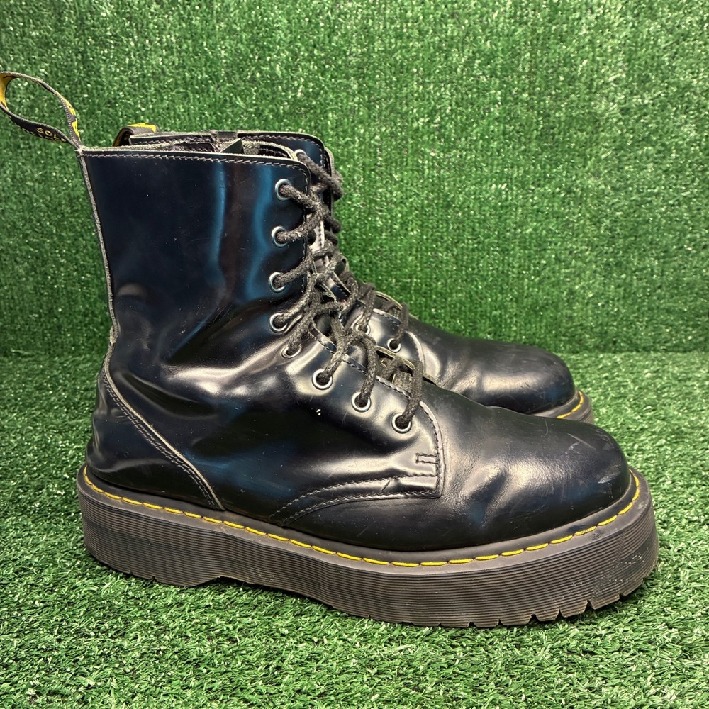 Dr. Martens Jadon Platform Side Zip Smooth Leather Punk Combat Boot Black Men 11